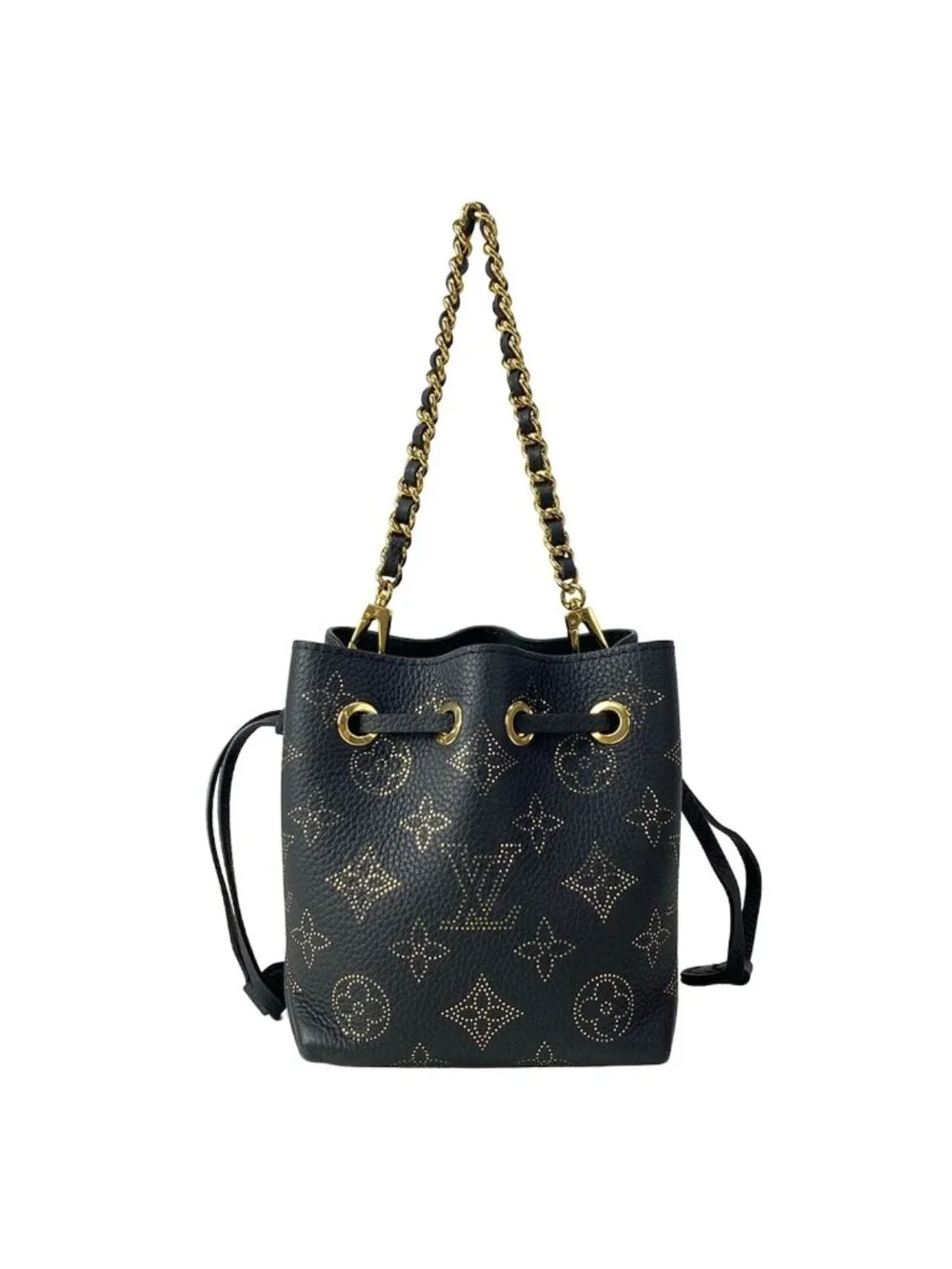 Louis Vuitton Handbag Mahina Picobella Noir Gold Chain Handle Leather Cowhide